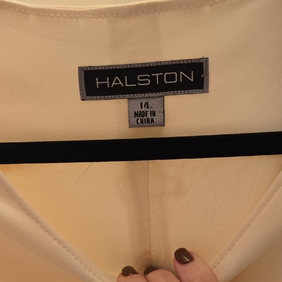 Halston Heritage Cream Midi Dress with Blazer - Picture 6 of 8